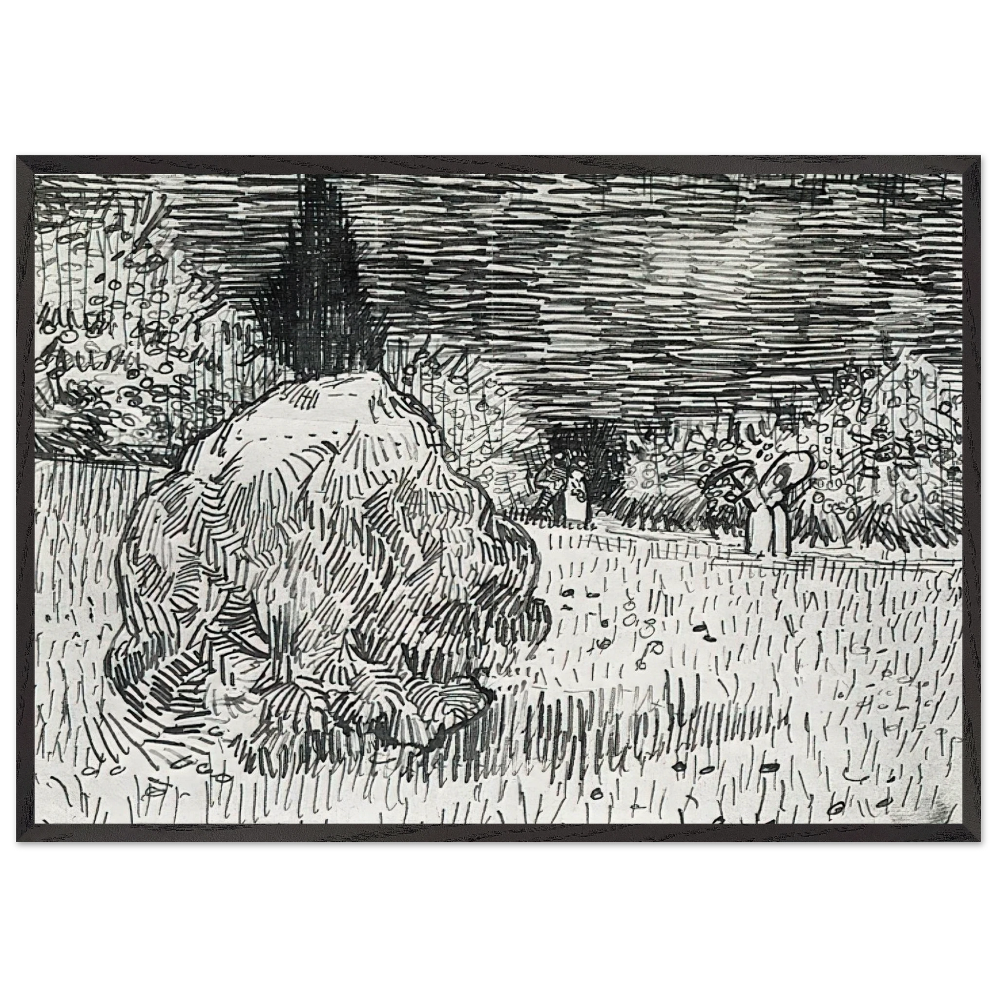 Bush in the Park at Arles - Vincent van Gogh Framed Art Print – Black Wooden Frame - Default Title - -Framed Art Print