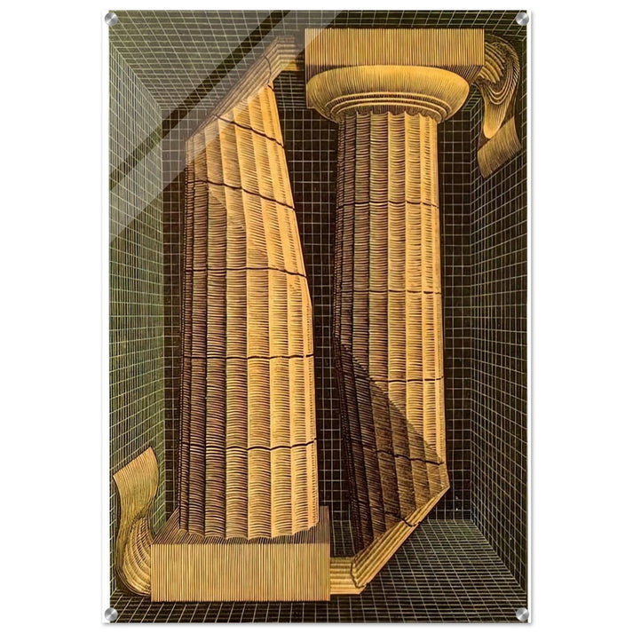 DORIC COLUMNS - MC Escher Acrylic Print - 70x100 cm / 28x40″ inches | Maurits Cornelis Escher Prints