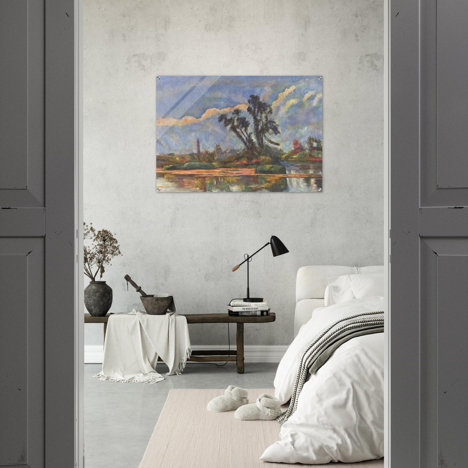 Bank of the Oise - Paul Cézanne Acrylic Print - 70x100 cm / 28x40″ inches