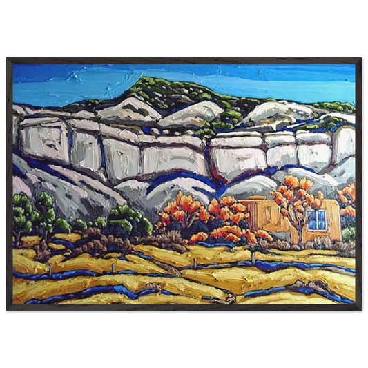 Ghost Ranch Painting - Georgia OKeeffe 70x100 cm / 28x40 inches Framed Art Print – Black Wooden Frame