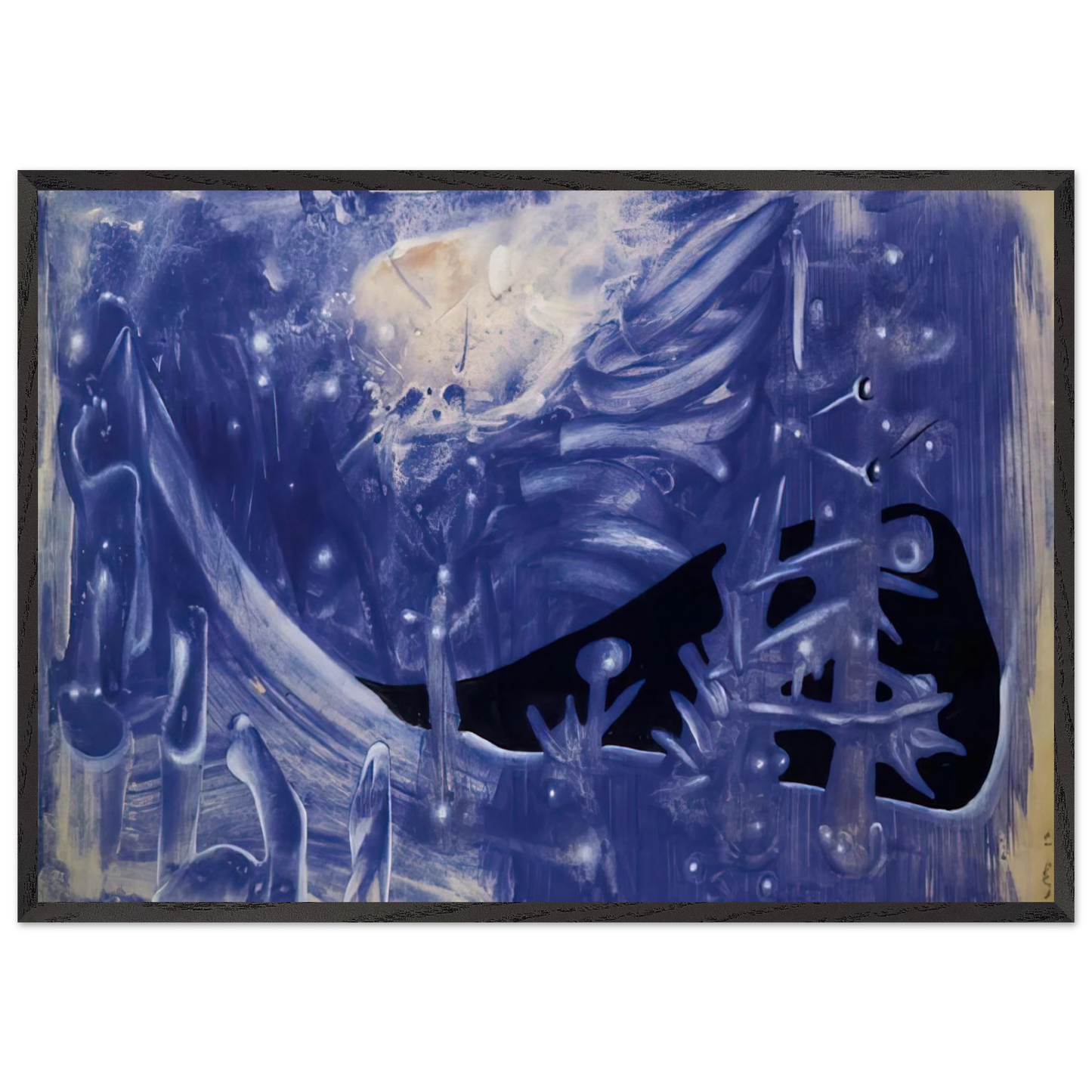 BLUE COMPOSITION 1937 - Roberto Matta Framed Art Print – Black Wooden Frame - Default Title - -Framed Art Print