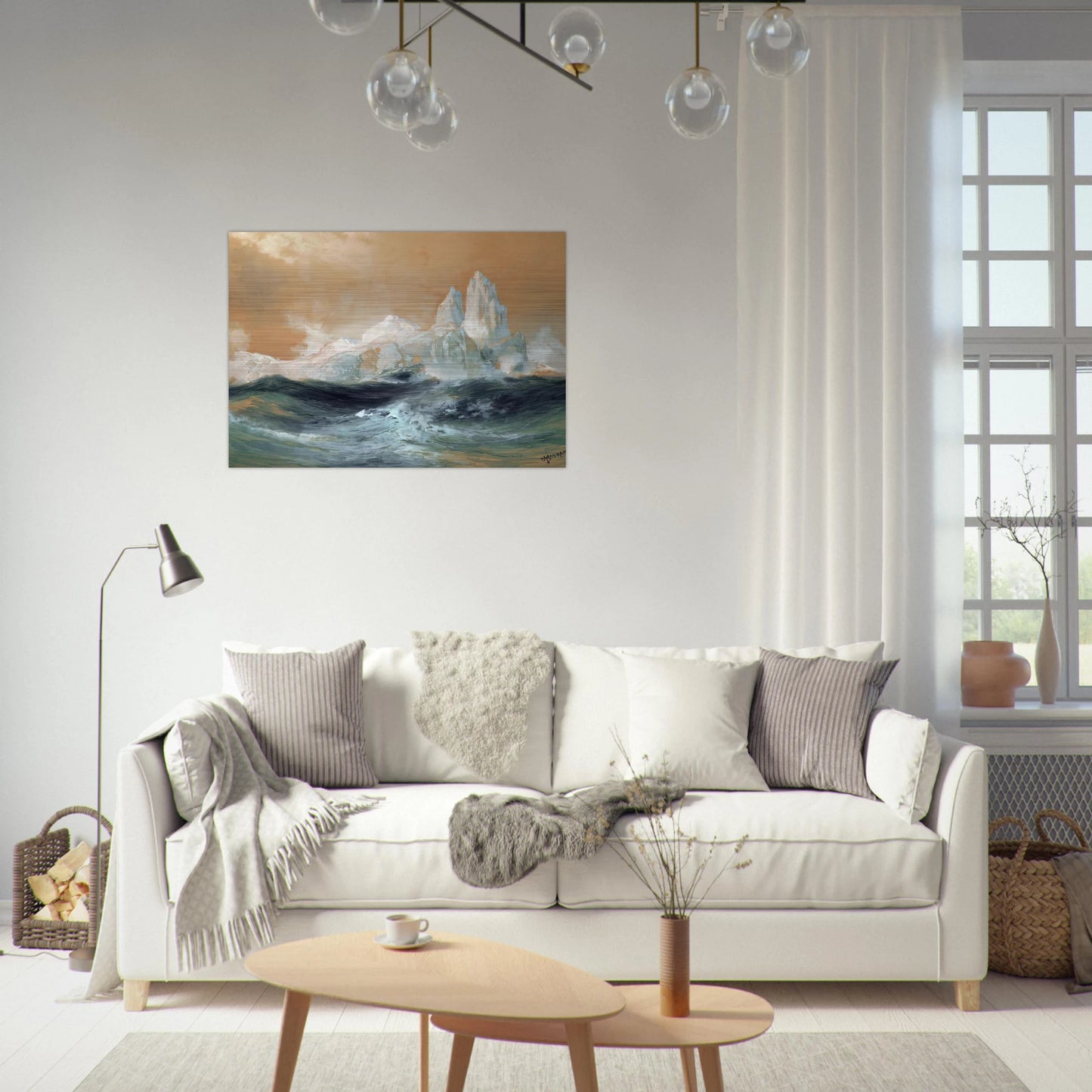 Icebergs - Thomas Moran Brushed Aluminum Print - 70x100 cm / 28x40 inches | Thomas Moran Aluminum Print | Thomas Moran Prints