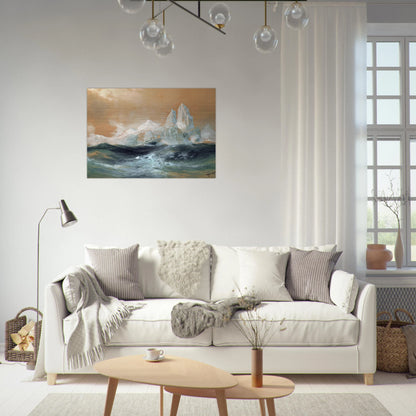 Icebergs - Thomas Moran Brushed Aluminum Print - 70x100 cm / 28x40 inches | Thomas Moran Aluminum Print | Thomas Moran Prints