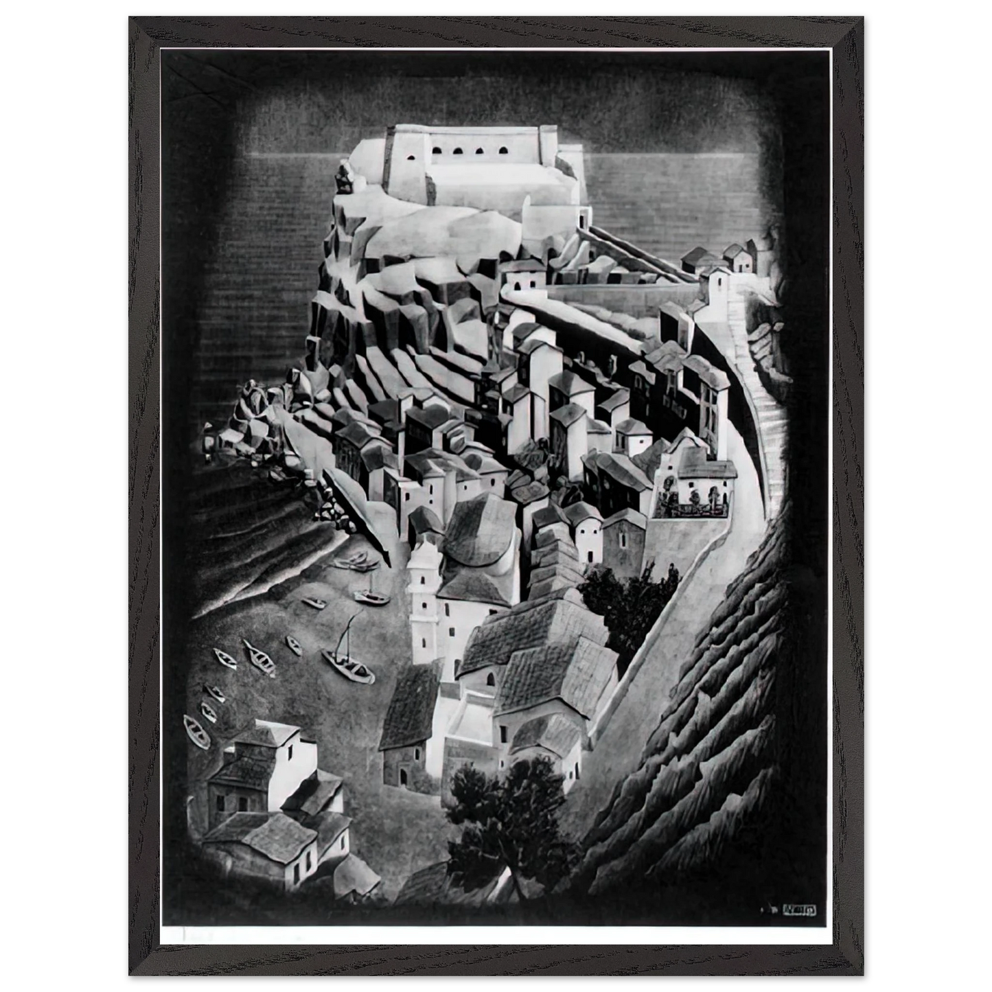 MC Escher - SCILLA CALABRIA JANUARY 1931 1931 Wall Art - 30x40 cm / 12x16 inches - Fine Art Poster - -