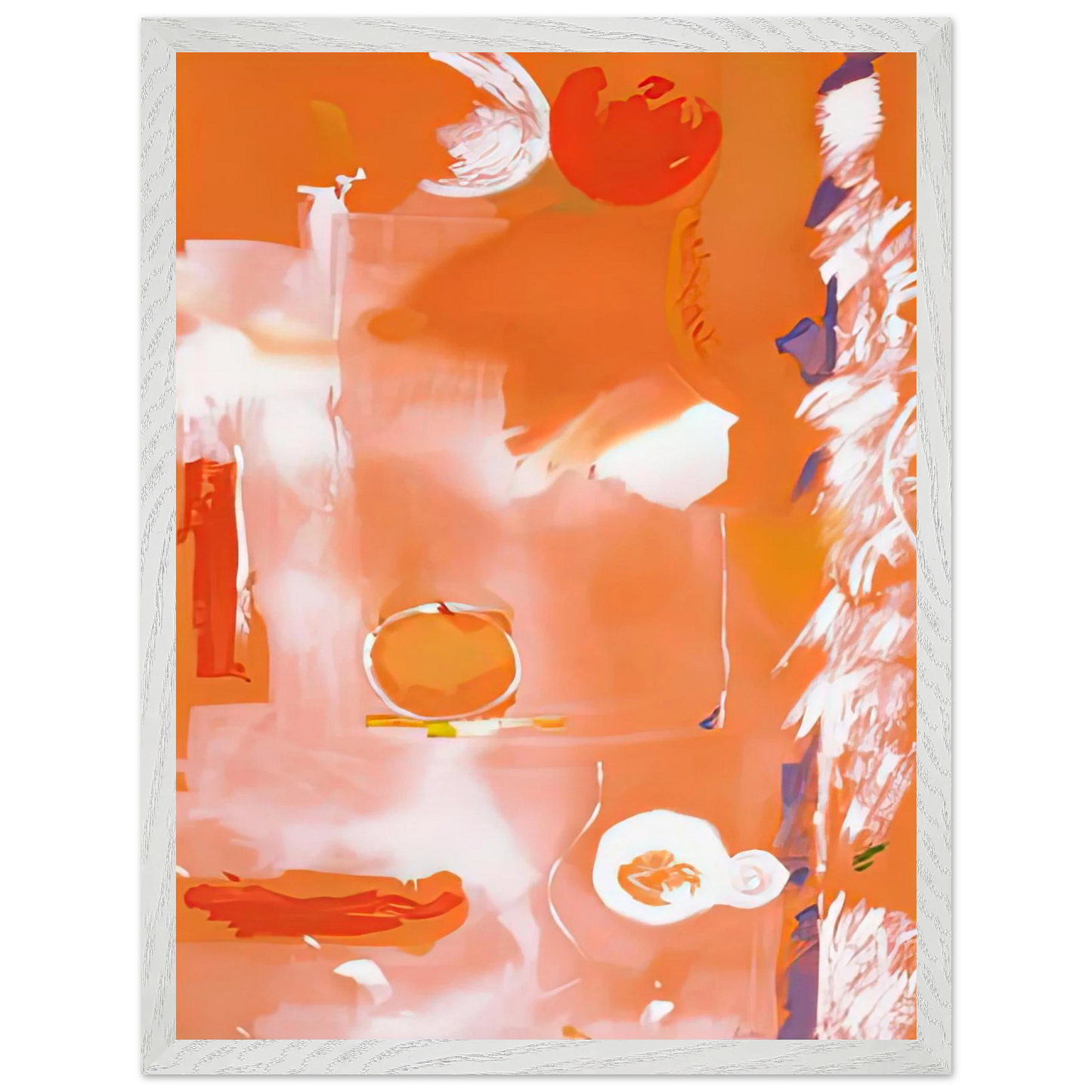 Helen Frankenthaler - Seeing the Moon on a Hot Summer Day, 1987- Wall Art - 60x80 cm / 24x32 inches - Premium Wooden Framed Poster With Fine Art Paper - Wood frame