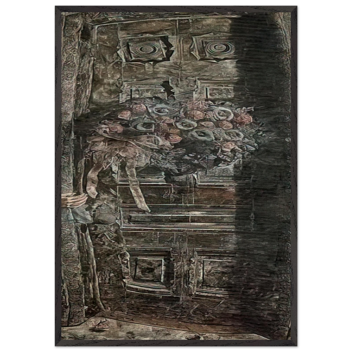 THE DOOR 1941 - Ivan Albright 70x100 cm / 28x40 inches Framed Art Print – Black Wooden Frame