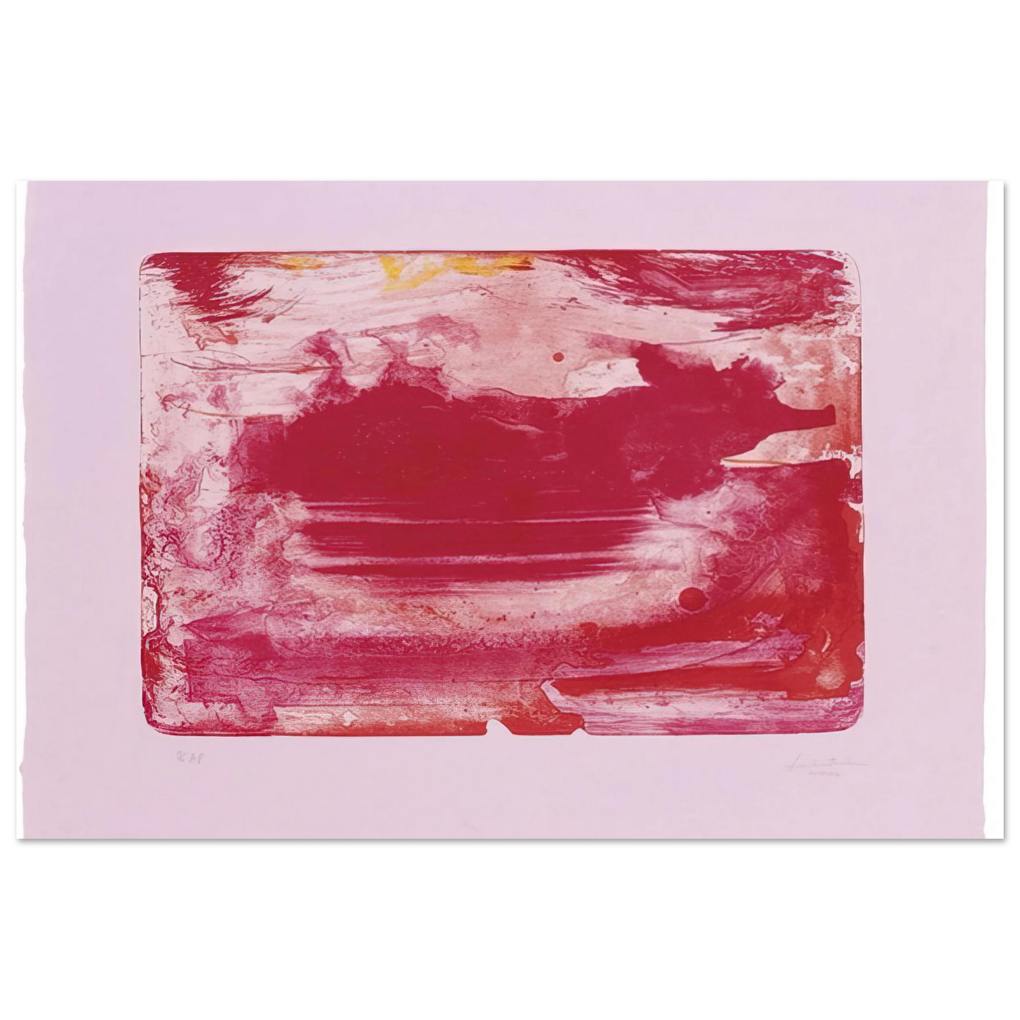 Helen Frankenthaler - The Red Sea - 1982 Wall art - 30x40 cm / 12x16 inches - Premium Wooden Framed Poster With Fine Art Paper - Wood frame