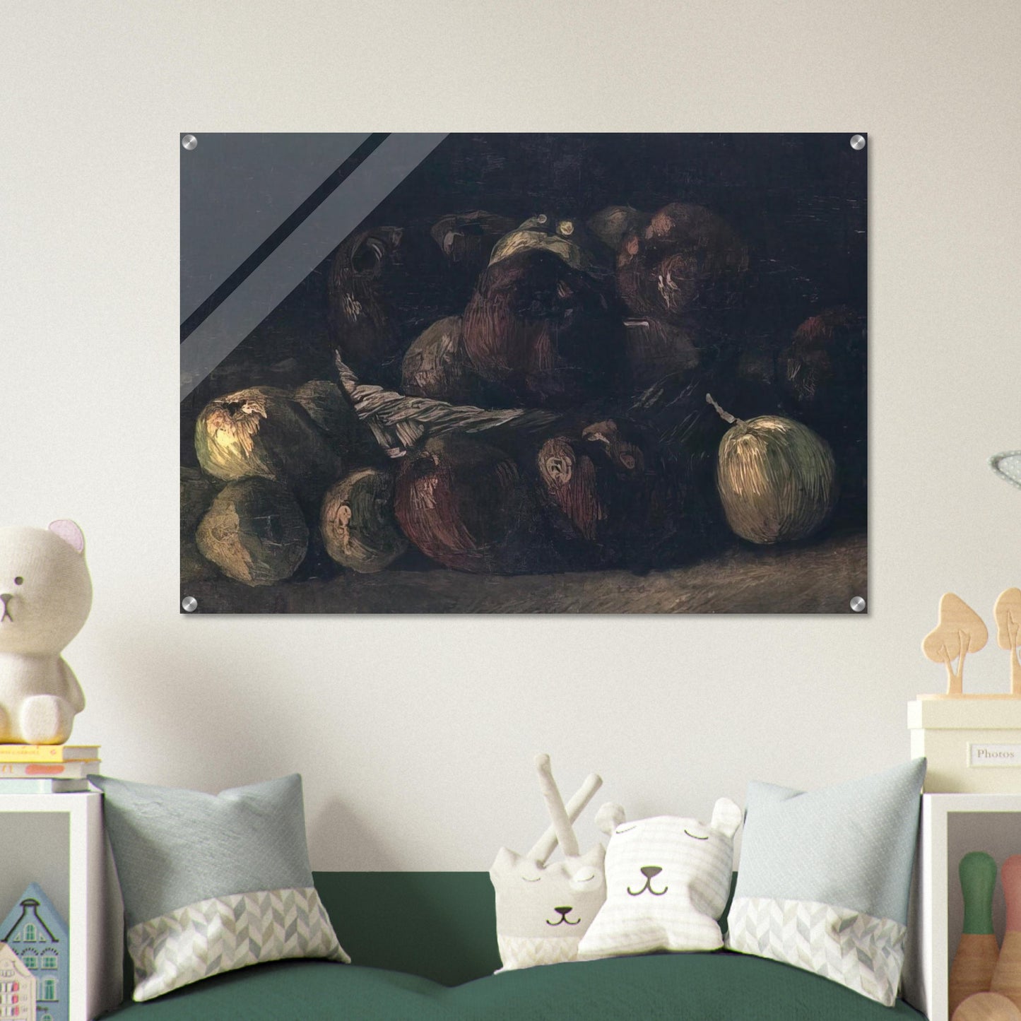 Still life with a basket of apples - Vincent van Gogh Acrylic Print - 70x100 cm / 28x40″ inches