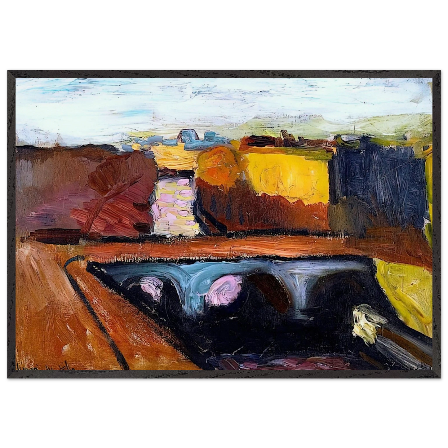 VIEW OF THE SEINE THE PONT SAINT MICHEL 1904 - Henri Matisse Framed Art Print – Black Wooden Frame - Default Title - -Framed Art Print