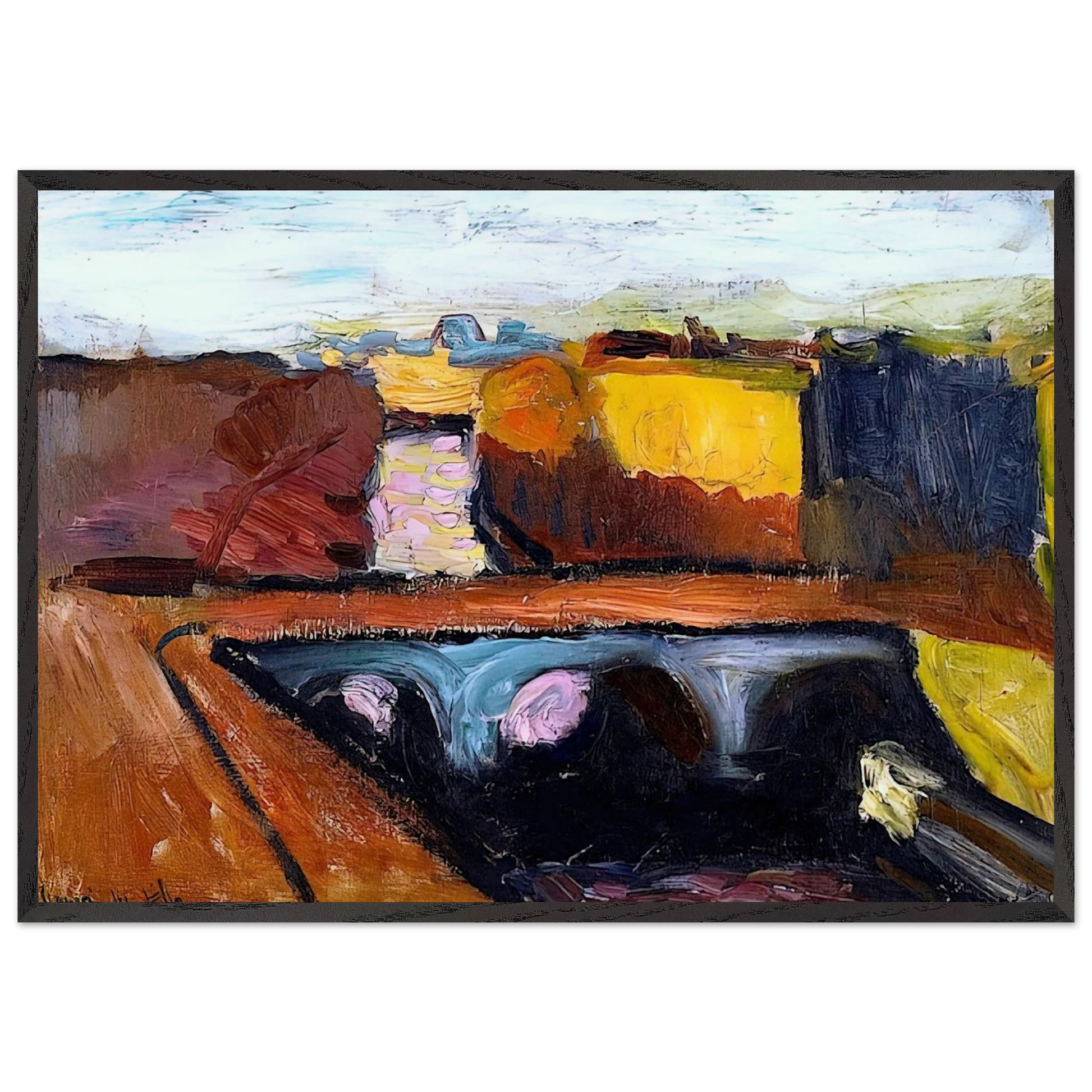 VIEW OF THE SEINE THE PONT SAINT MICHEL 1904 - Henri Matisse Framed Art Print – Black Wooden Frame - Default Title - -Framed Art Print