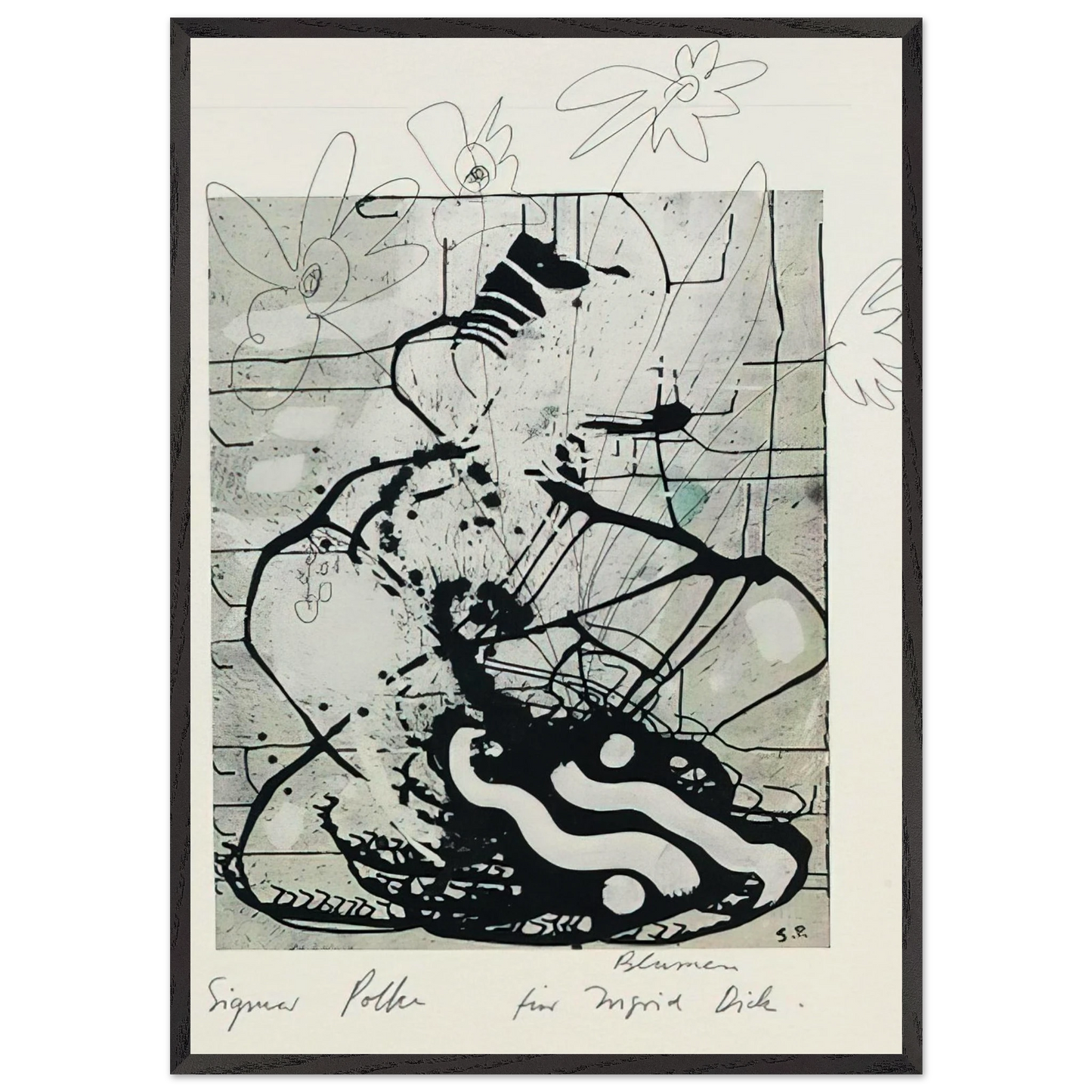 BLUMEN 1985 - Sigmar Polke Framed Art Print – Black Wooden Frame - Default Title - -Framed Art Print