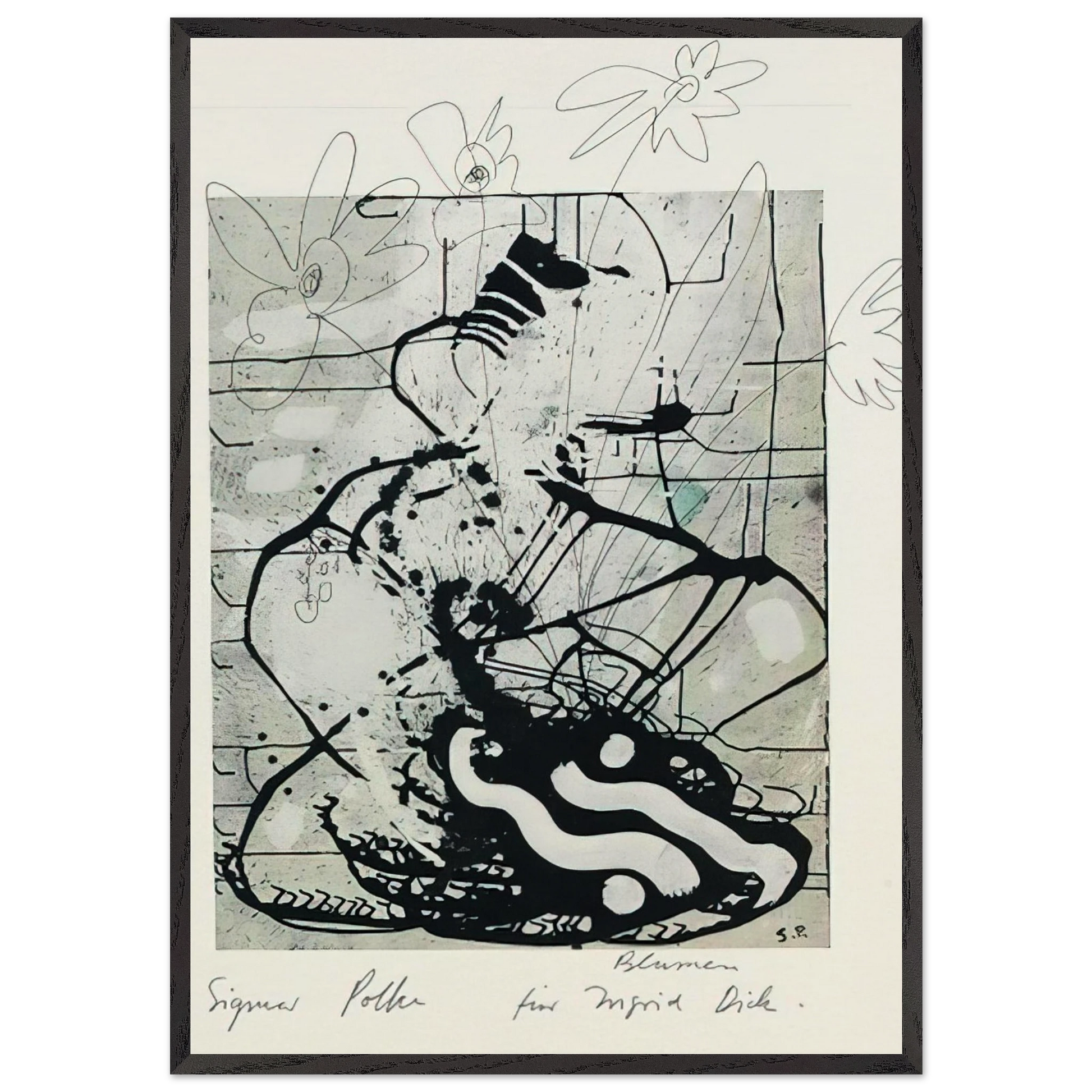 BLUMEN 1985 - Sigmar Polke Framed Art Print – Black Wooden Frame - Default Title - -Framed Art Print