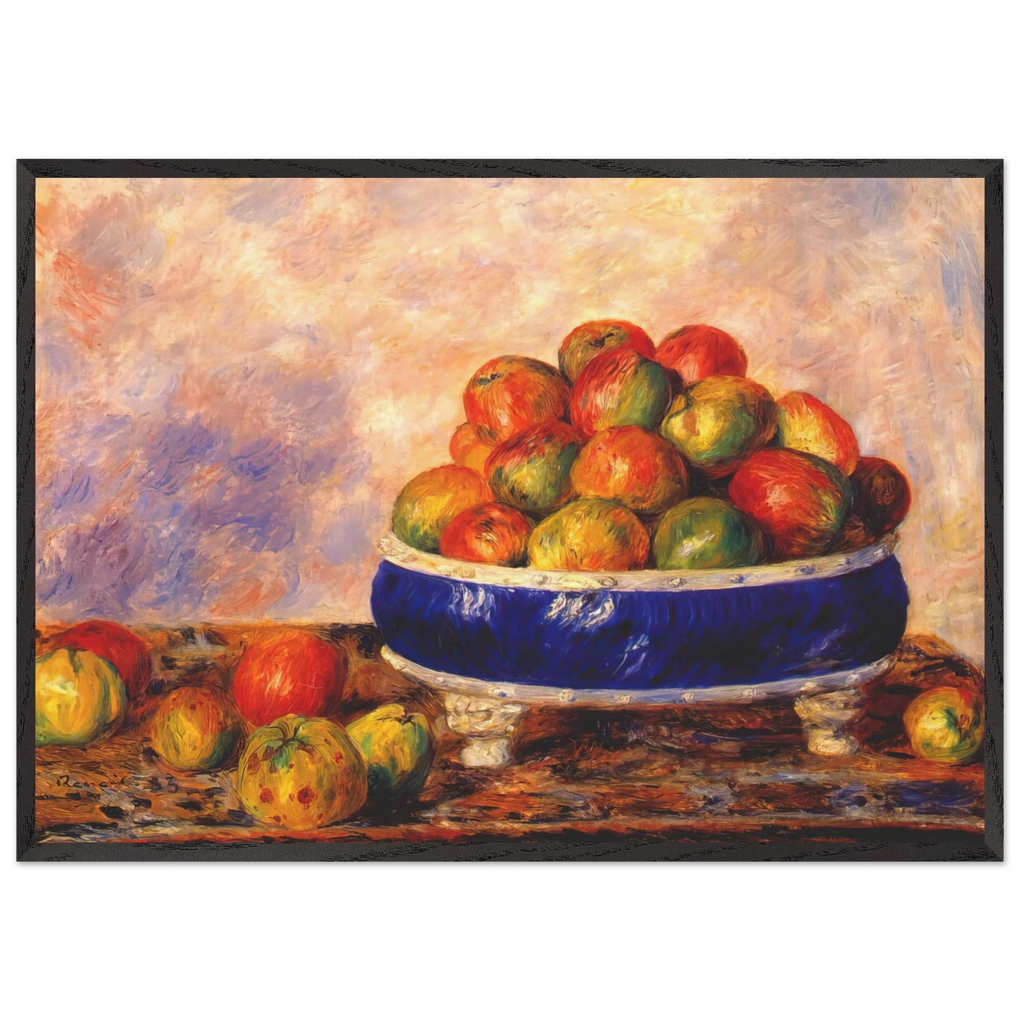 Apples in a dish - Pierre-Auguste Renoir Framed Art Print – Black Wooden Frame - Default Title - -Framed Art Print