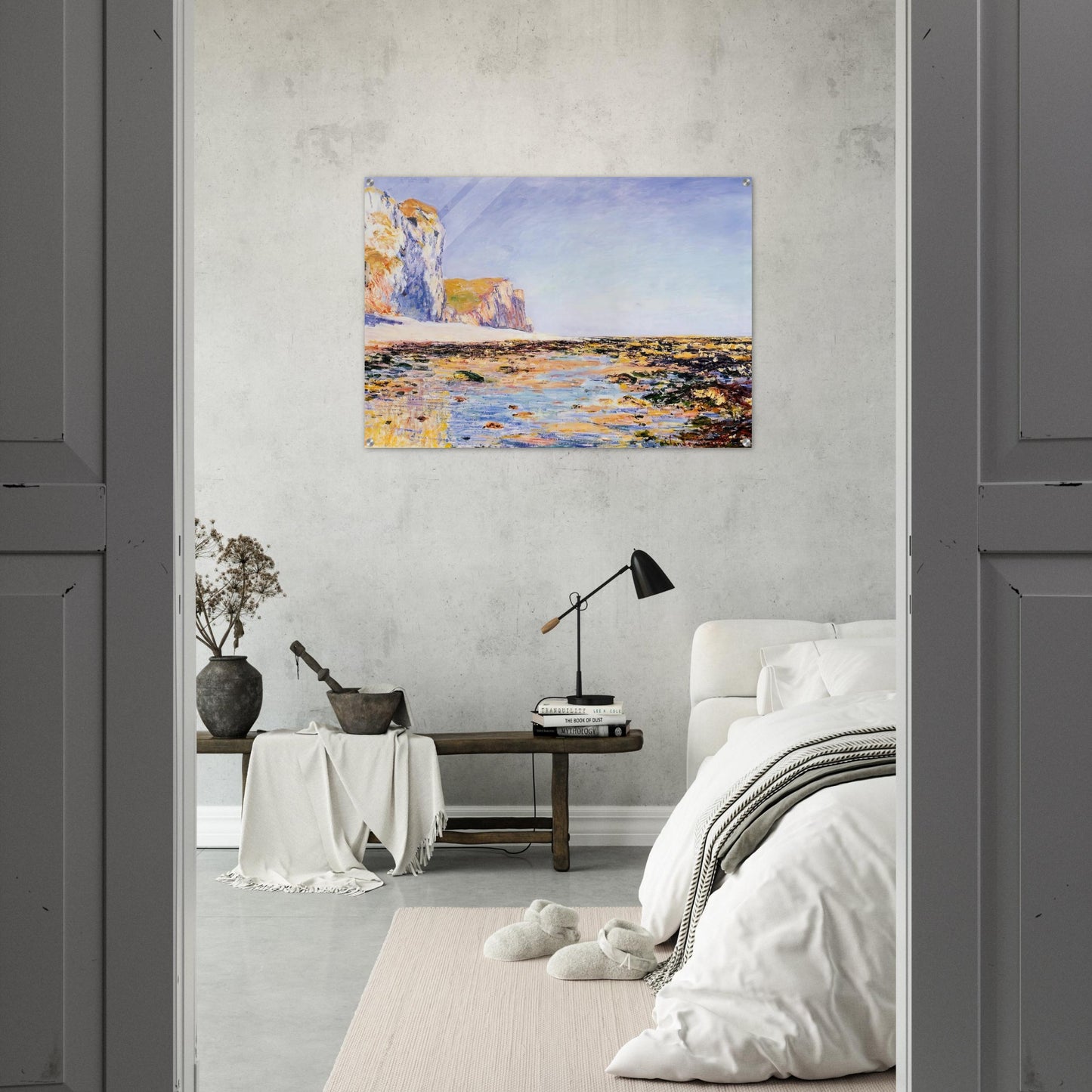 Beach and Cliffs at Pourville, Morning Effect - claude monet Acrylic Print - 70x100 cm / 28x40″ inches