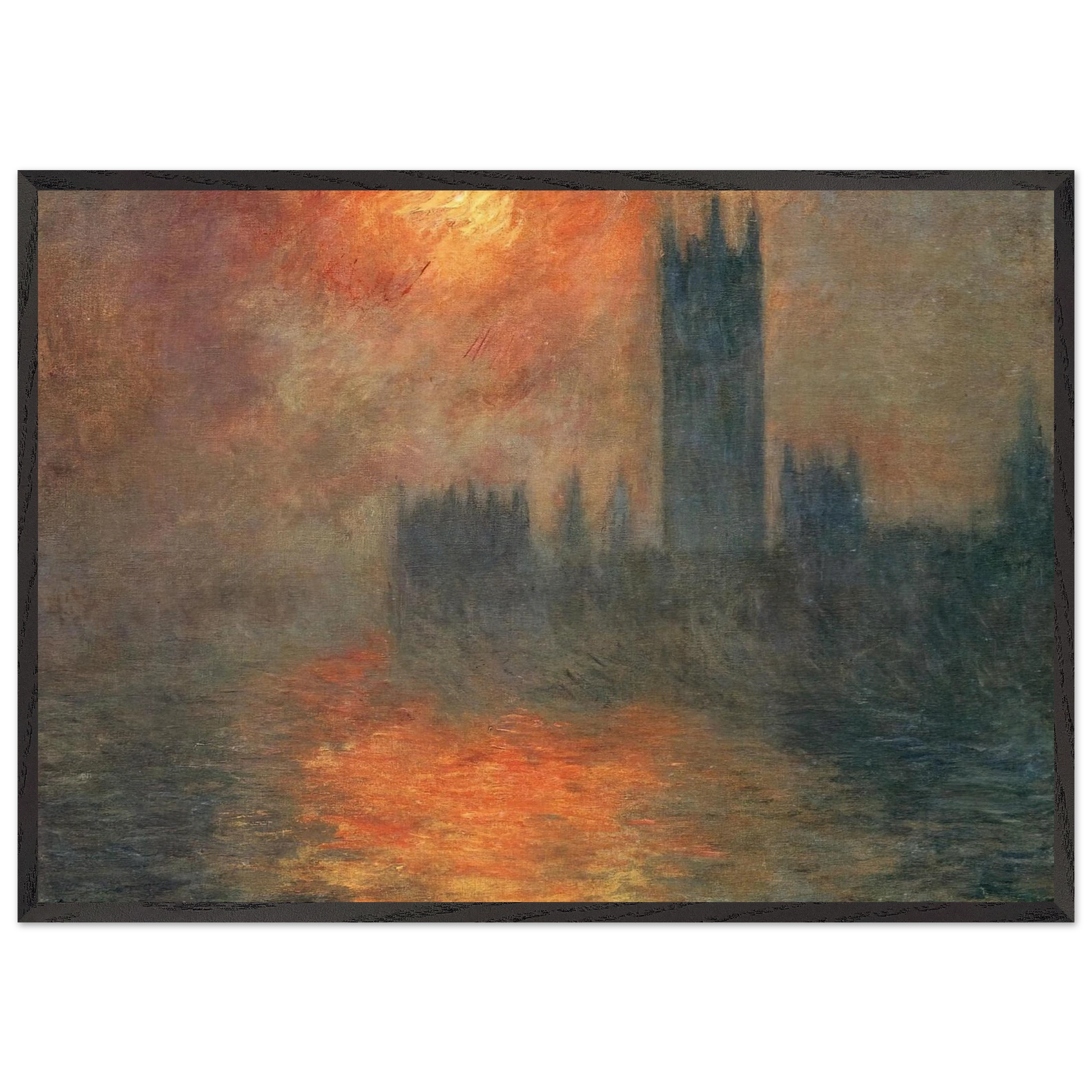 Houses of Parliament Sunset - claude monet Framed Art Print – Black Wooden Frame - Default Title - -Framed Art Print