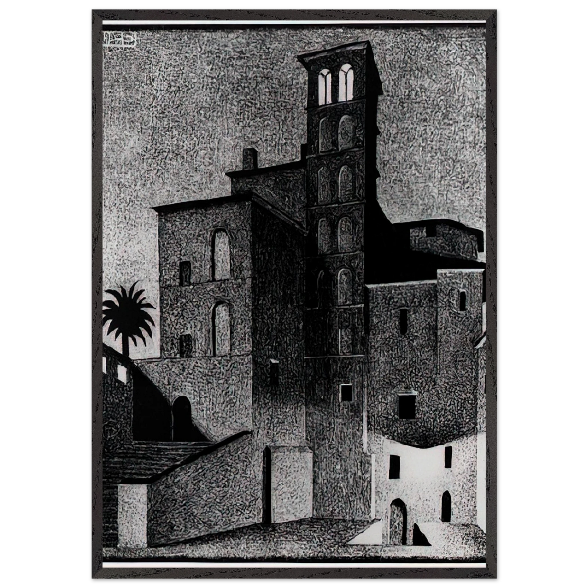 SS GIOVANNI ET PAOLO ROME MAY 1936 1936 - MC Escher Framed Art Print – Black Wooden Frame - Default Title - -Framed Art Print