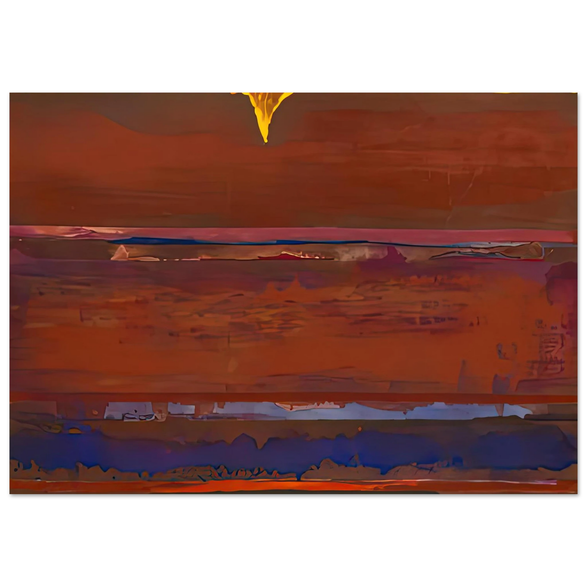 Helen Frankenthaler - Desert Pulse, 1991- Wall Art - 60x80 cm / 24x32 inches - Premium Wooden Framed Poster With Fine Art Paper - Wood frame