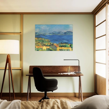The Gulf of Marseille Seen from L'Estaque - Paul Cézanne Brushed Aluminum Print - 70x100 cm / 28x40 inches | Paul Cézanne Aluminum Print | Paul Cézanne Prints