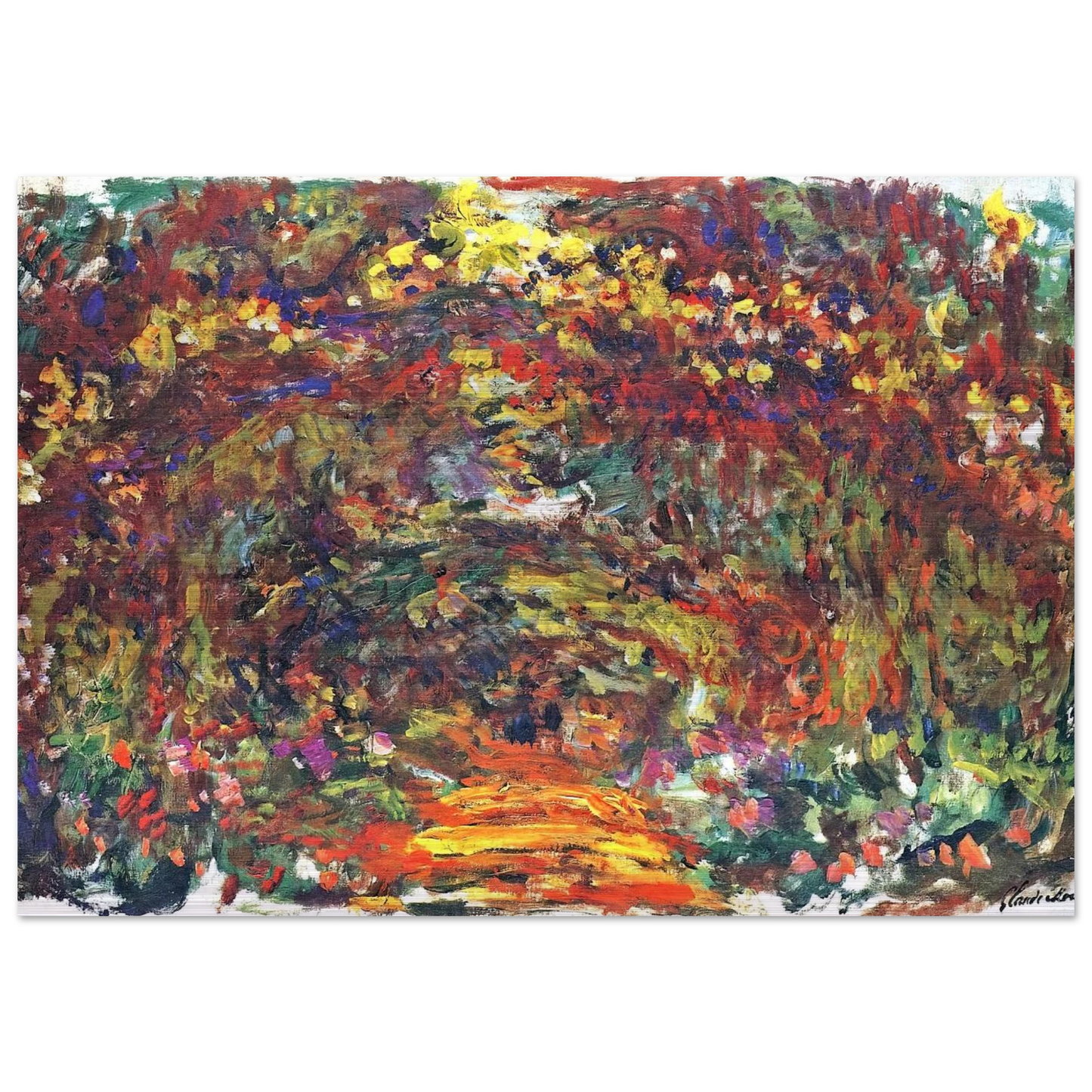 Path under the Rose Trellises, Giverny - claude monet Brushed Aluminum Print - 70x100 cm / 28x40 inches | claude monet Aluminum Print | claude monet Prints