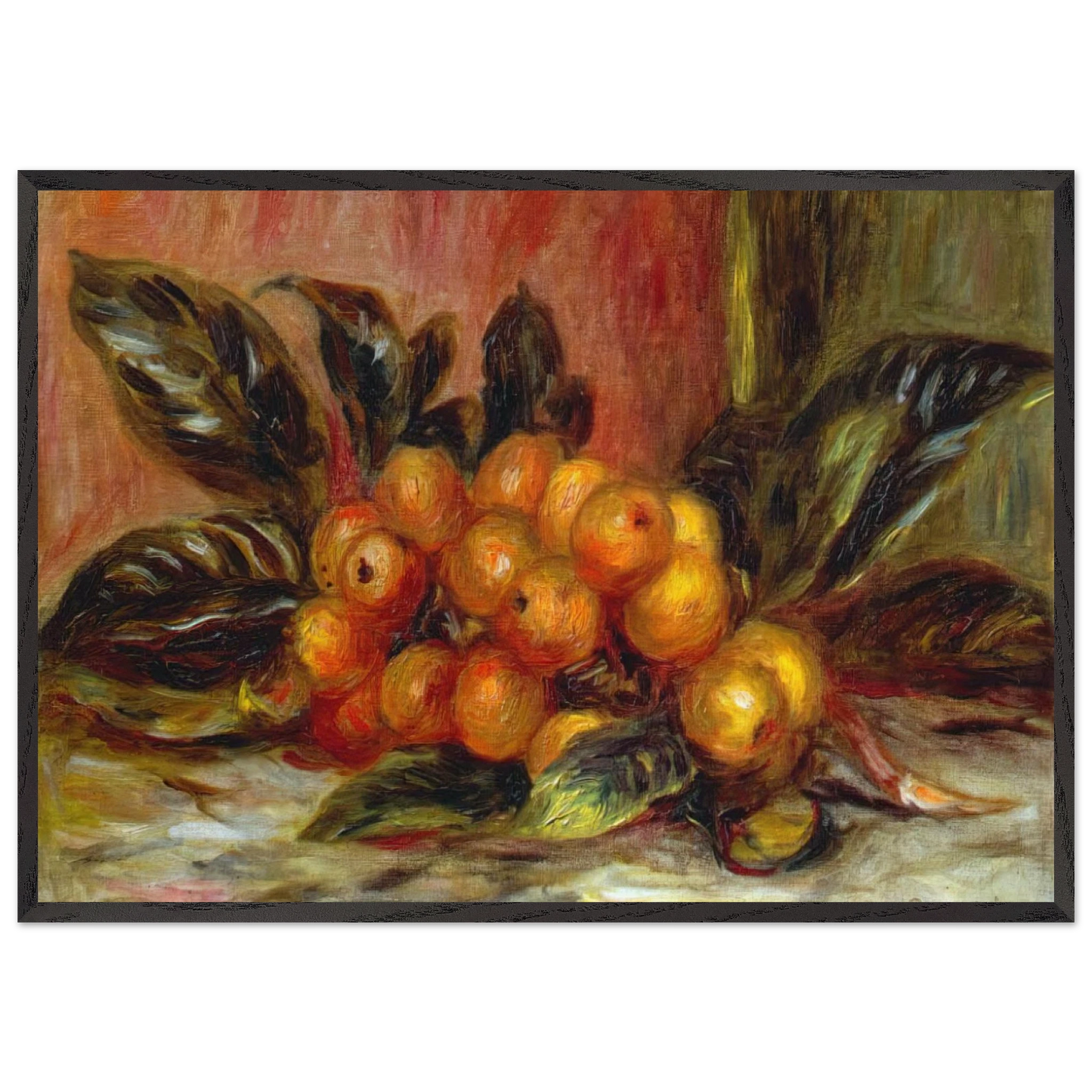 Medlar Branch - Pierre-Auguste Renoir Framed Art Print – Black Wooden Frame - Default Title - -Framed Art Print