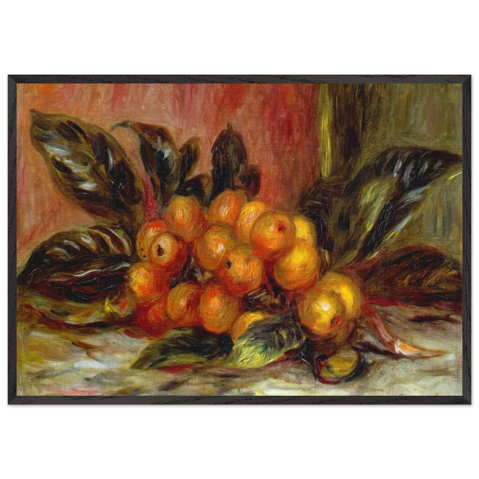 Medlar Branch - Pierre-Auguste Renoir Framed Art Print – Black Wooden Frame - Default Title - -Framed Art Print