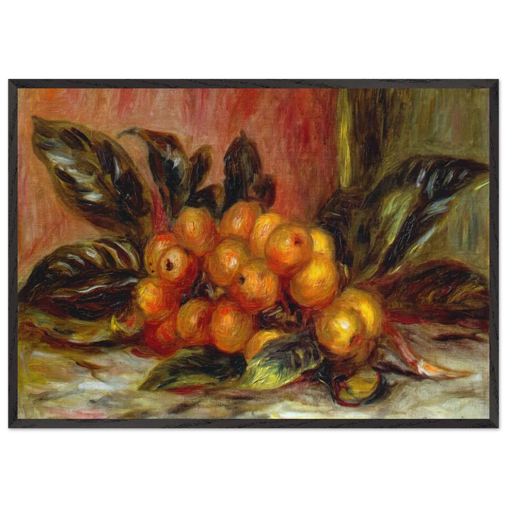 Medlar Branch - Pierre-Auguste Renoir 70x100 cm / 28x40 inches Framed Art Print – Black Wooden Frame