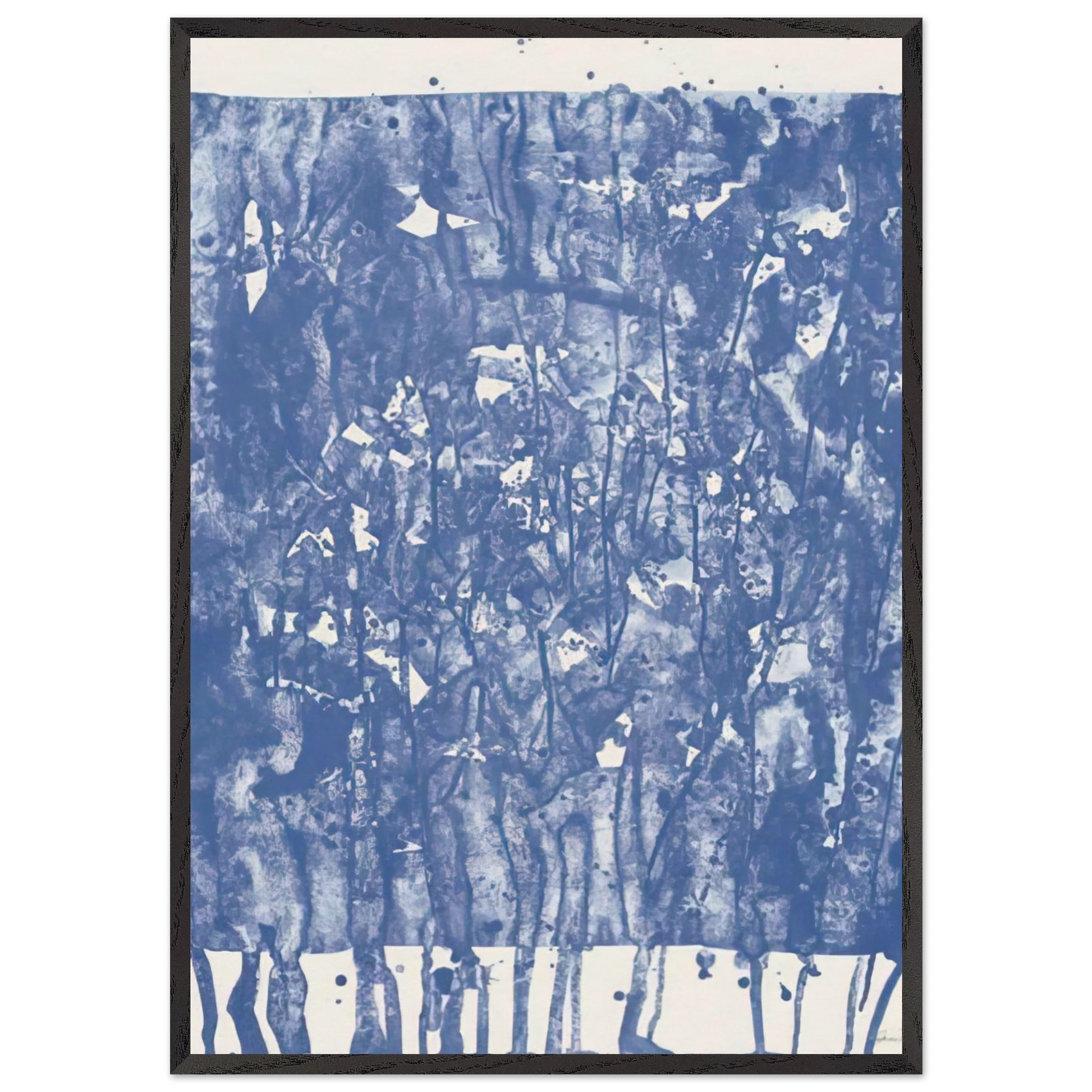 Untitled  from Papierski Portfolio   SF 351  - Sam Francis 70x100 cm / 28x40 inches Framed Art Print – Black Wooden Frame