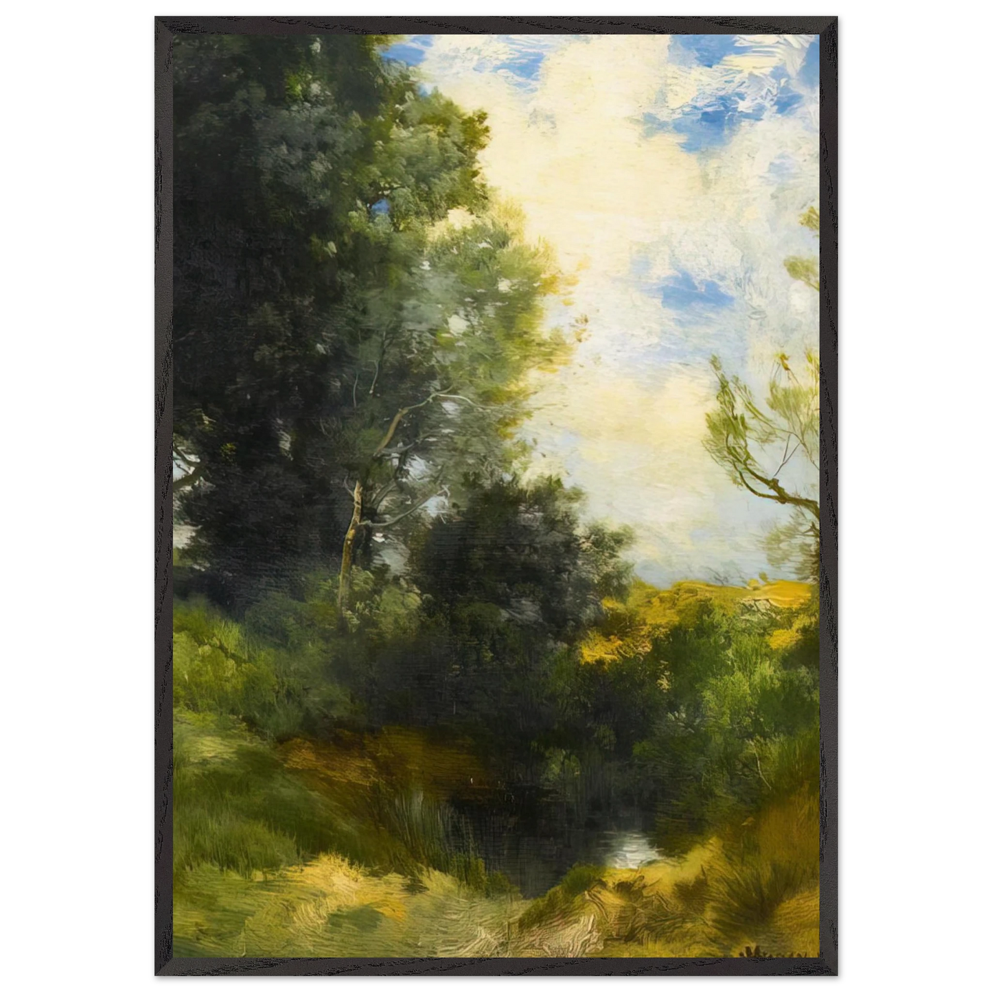 A Path Through the Woods - Thomas Moran Framed Art Print – Black Wooden Frame - Default Title - -Framed Art Print