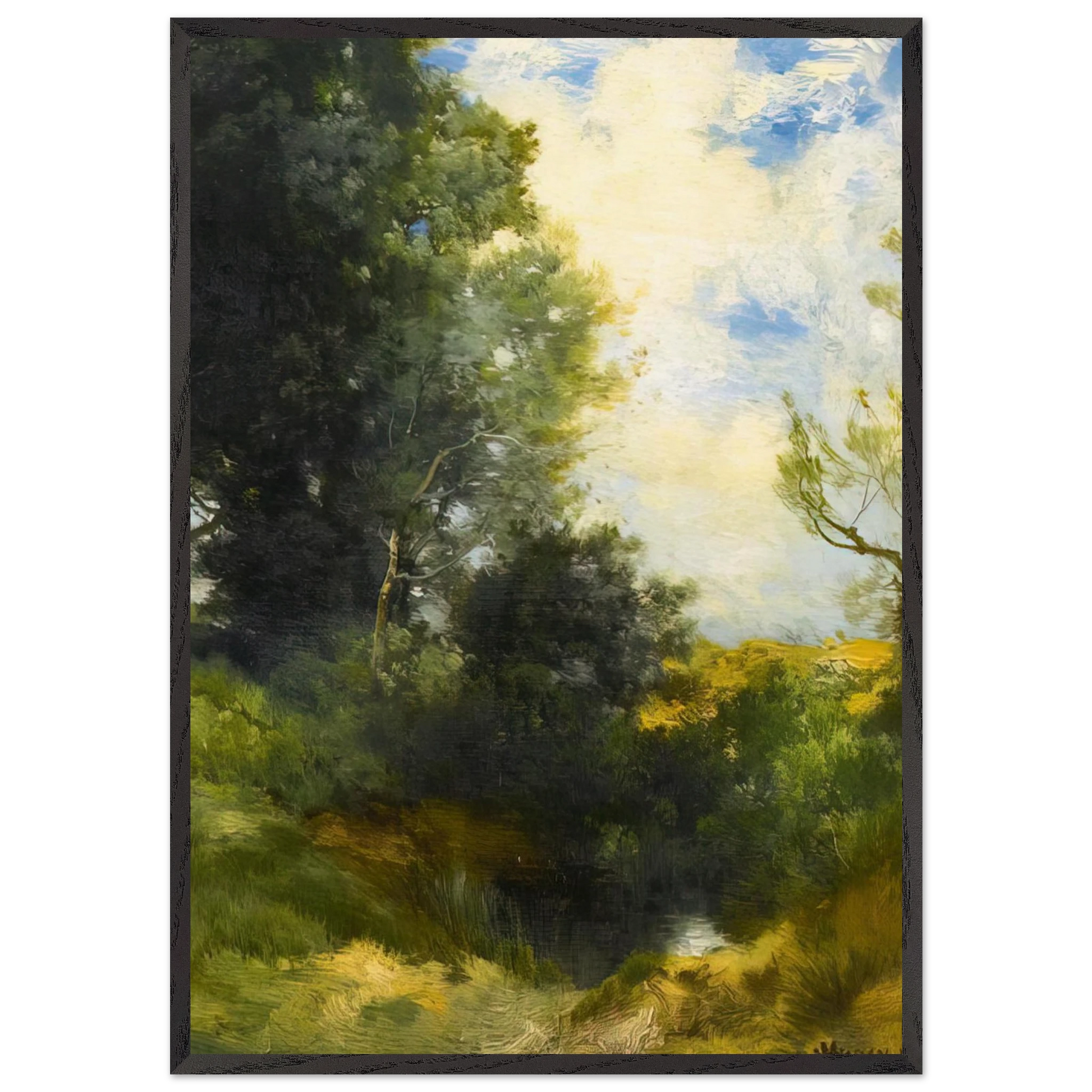 A Path Through the Woods - Thomas Moran Framed Art Print – Black Wooden Frame - Default Title - -Framed Art Print