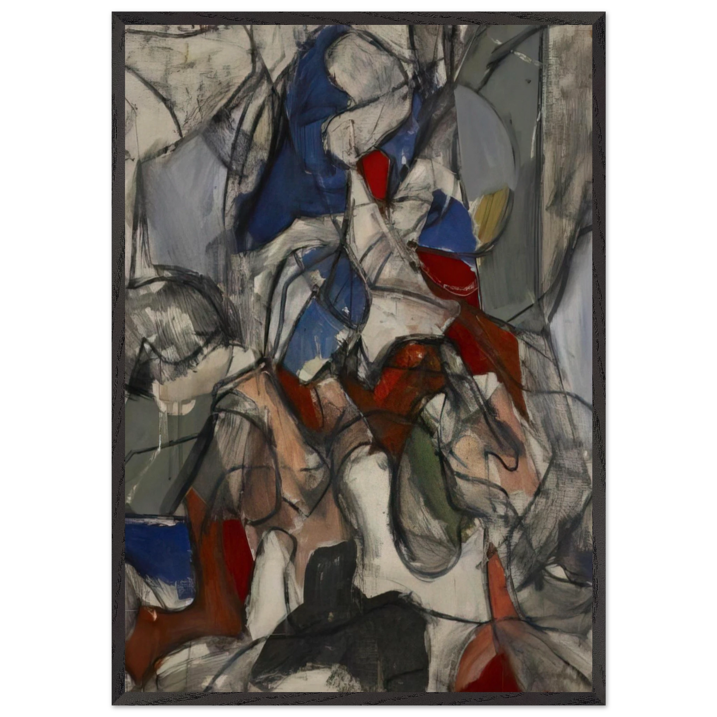 Untitled - 1951 N2 - Robert Goodnough Framed Art Print – Black Wooden Frame - Default Title - -Framed Art Print