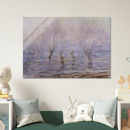 Flood at Giverny - claude monet Acrylic Print - 70x100 cm / 28x40″ inches