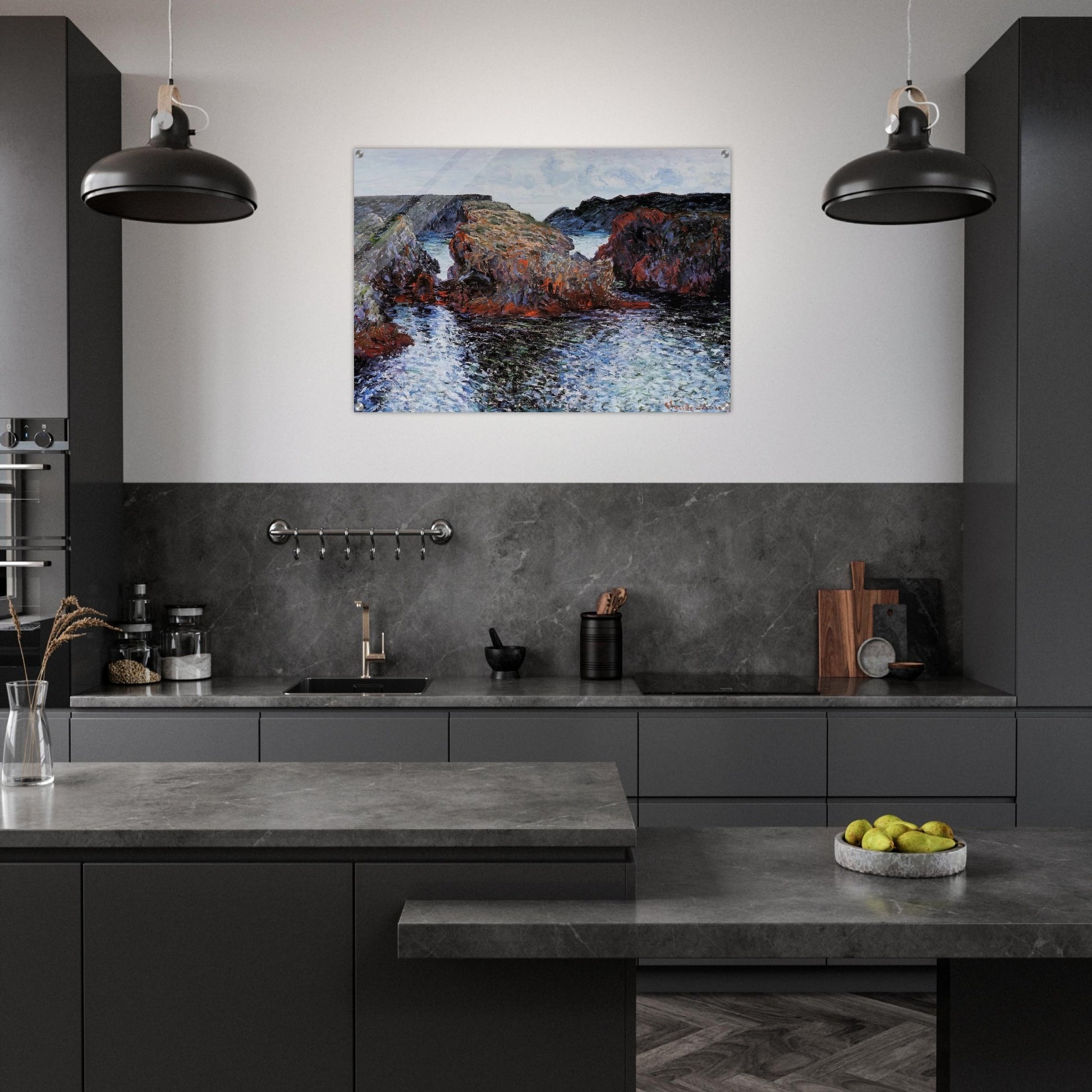 Belle-Ile, Rocks at Port-Goulphar - claude monet Acrylic Print - 70x100 cm / 28x40″ inches