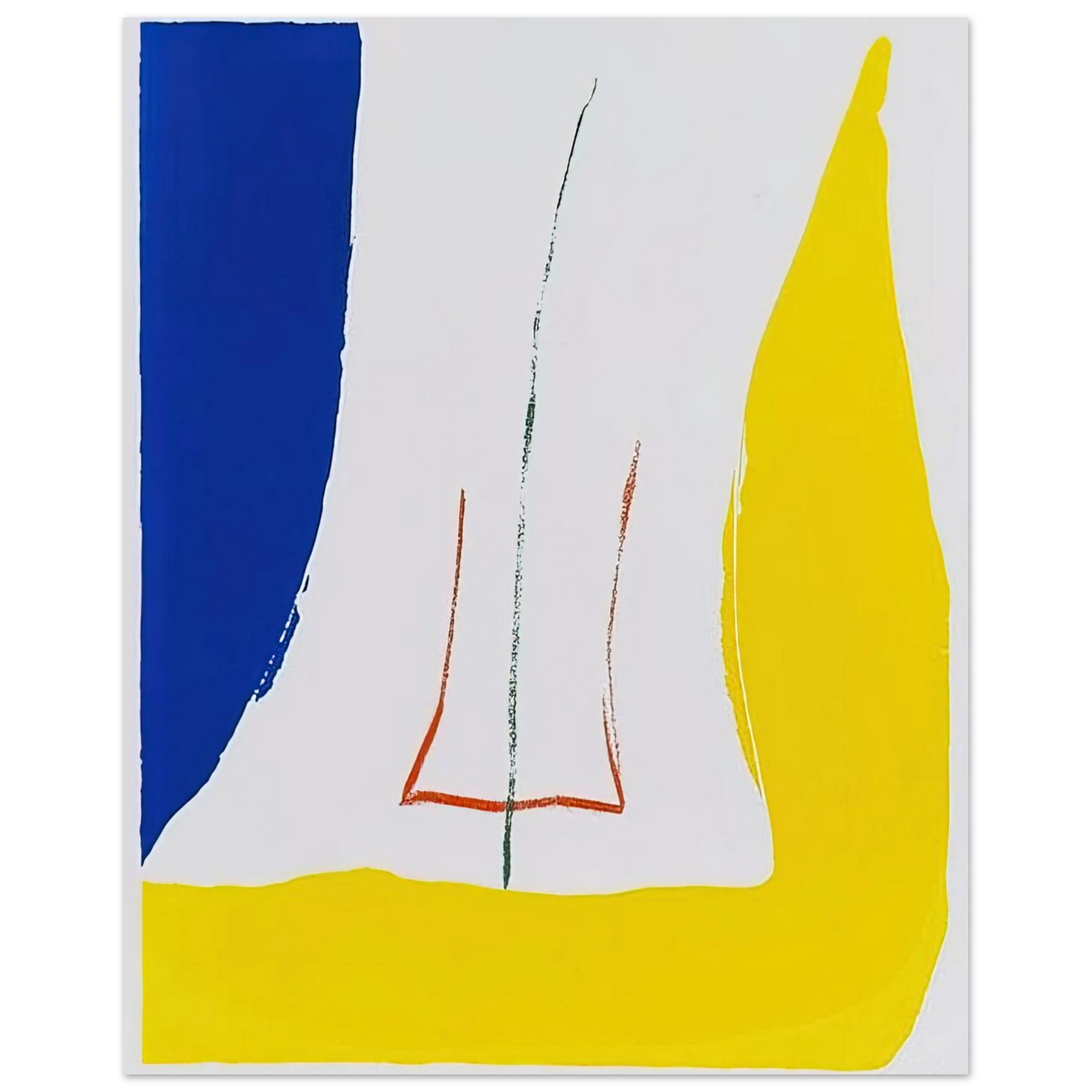 Helen Frankenthaler - Sun Corner - 1968 Wall art - 13x18 cm / 5x7 inches - Premium Wooden Framed Poster With Fine Art Paper - Black frame