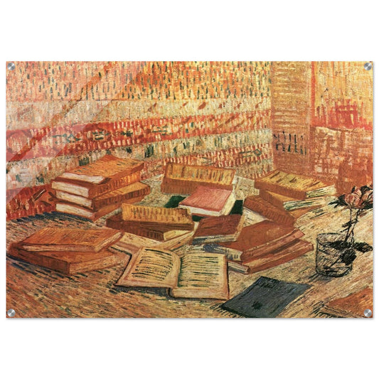 Still Life - French Novels and Rose - Vincent van Gogh Acrylic Print - 70x100 cm / 28x40″ inches