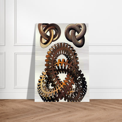 KNOTS COLOUR - MC Escher Brushed Aluminum Print - 70x100 cm / 28x40 inches | MC Escher Aluminum Print | MC Escher Prints