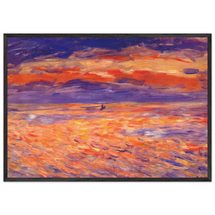 Sunset at Sea N2 - Pierre-Auguste Renoir 70x100 cm / 28x40 inches Framed Art Print – Black Wooden Frame
