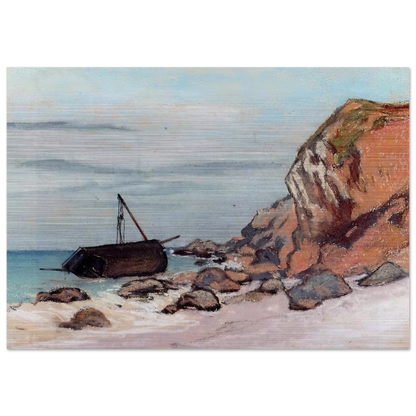 Saint-Adresse, Beached Sailboat - claude monet Brushed Aluminum Print - 70x100 cm / 28x40 inches | claude monet Aluminum Print | claude monet Prints