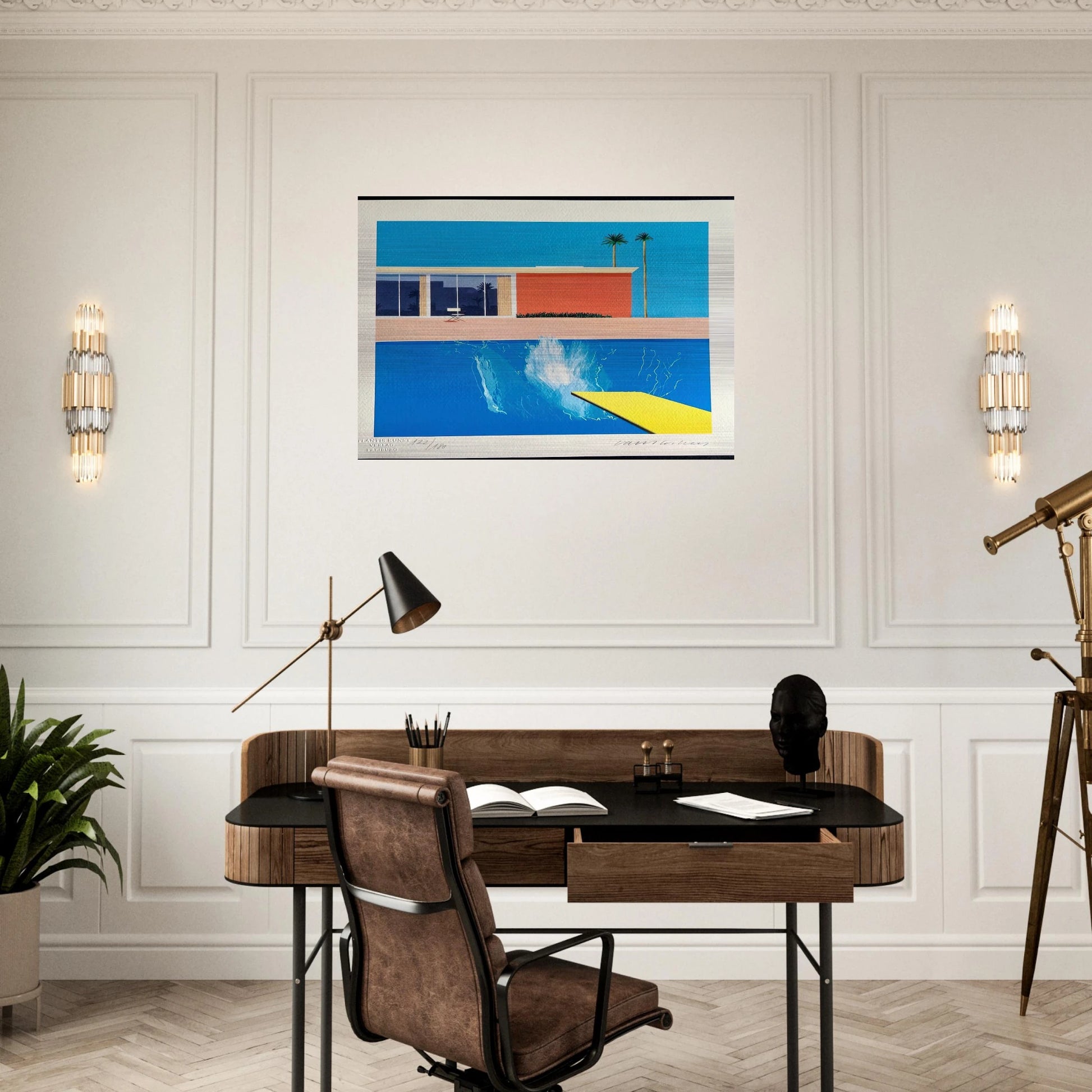 David Hockney - David Hockney Brushed Aluminum Print - 70x100 cm / 28x40 inches | David Hockney Aluminum Print | David Hockney Prints