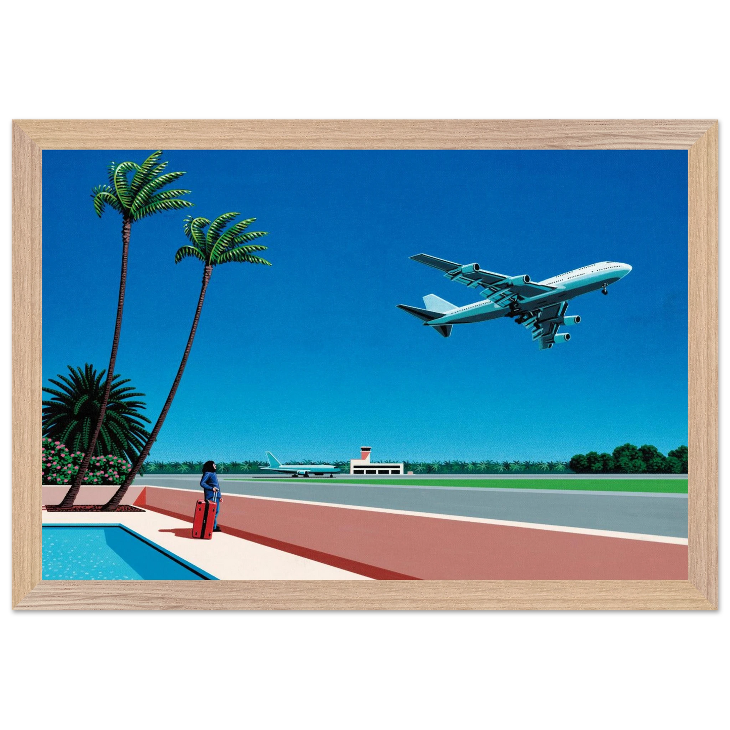 Hiroshi Nagai - Finest B-R-E-E-Z-E Takeoff Wall Art - 21x29.7 cm / 8x12" - Premium Wooden Framed Poster With Fine Art Paper - Black frame