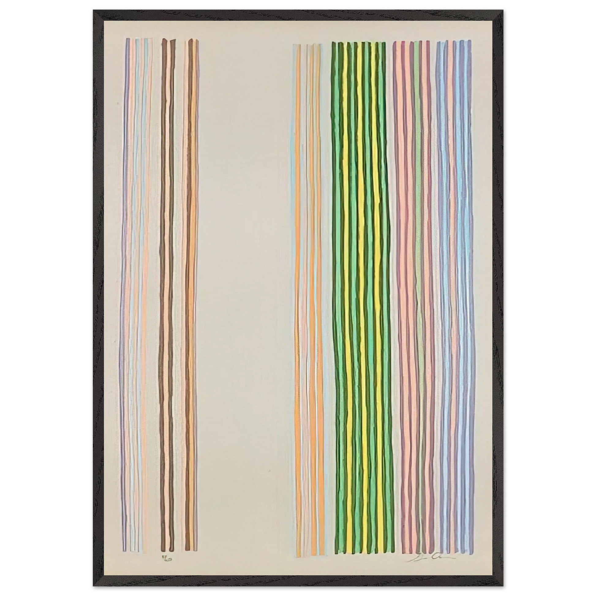 Royal Curtain - 1980 - Gene Davis Framed Art Print – Black Wooden Frame - Default Title - -Framed Art Print