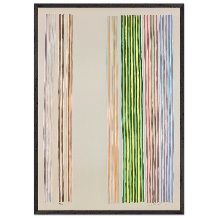 Royal Curtain - 1980 - Gene Davis 70x100 cm / 28x40 inches Framed Art Print – Black Wooden Frame