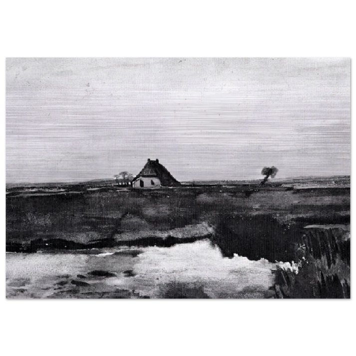 Landscape with a Farm - Vincent van Gogh Brushed Aluminum Print - 70x100 cm / 28x40 inches | Vincent van Gogh Aluminum Print | Vincent van Gogh Prints