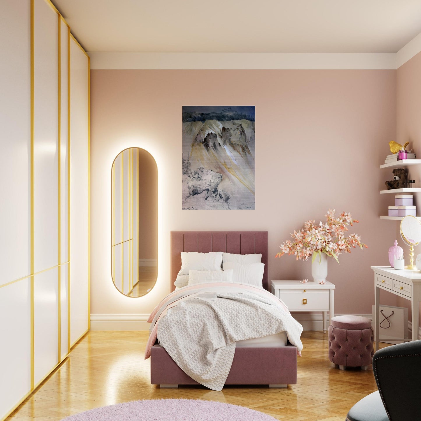 East wall of the canyon from Inspiration Point - Thomas Moran Brushed Aluminum Print - 70x100 cm / 28x40 inches | Thomas Moran Aluminum Print | Thomas Moran Prints