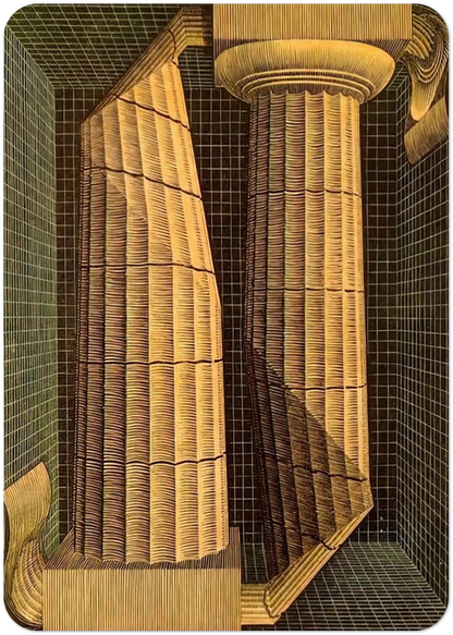DORIC COLUMNS By MC Escher Pack of 10 Post Cards | MC Escher Post Cards | A6 (10.5 x 14.8 cm) - 4.1 x 5.8 inches