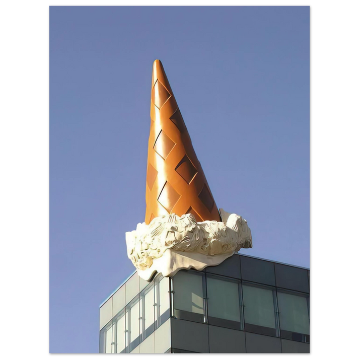 Claes Oldenburg - DROPPED CONE COLLABORATION WITH VAN BRUGGEN 2001  75x100 cm / 30x40inches Fine Art Poster