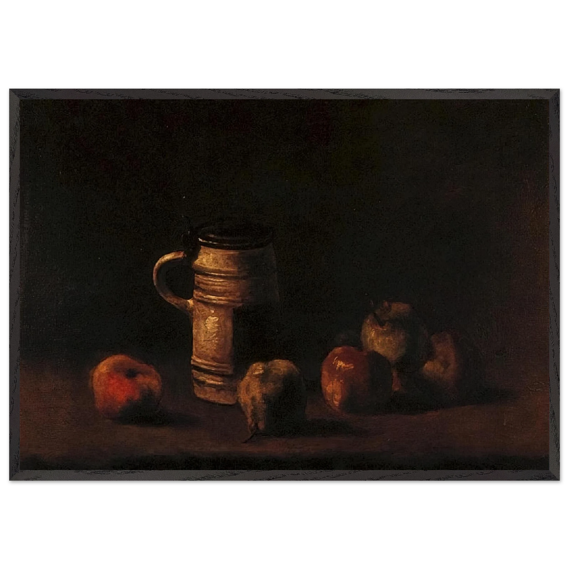 Still Life with Beer Mug and Fruit - Vincent van Gogh Framed Art Print – Black Wooden Frame - Default Title - -Framed Art Print