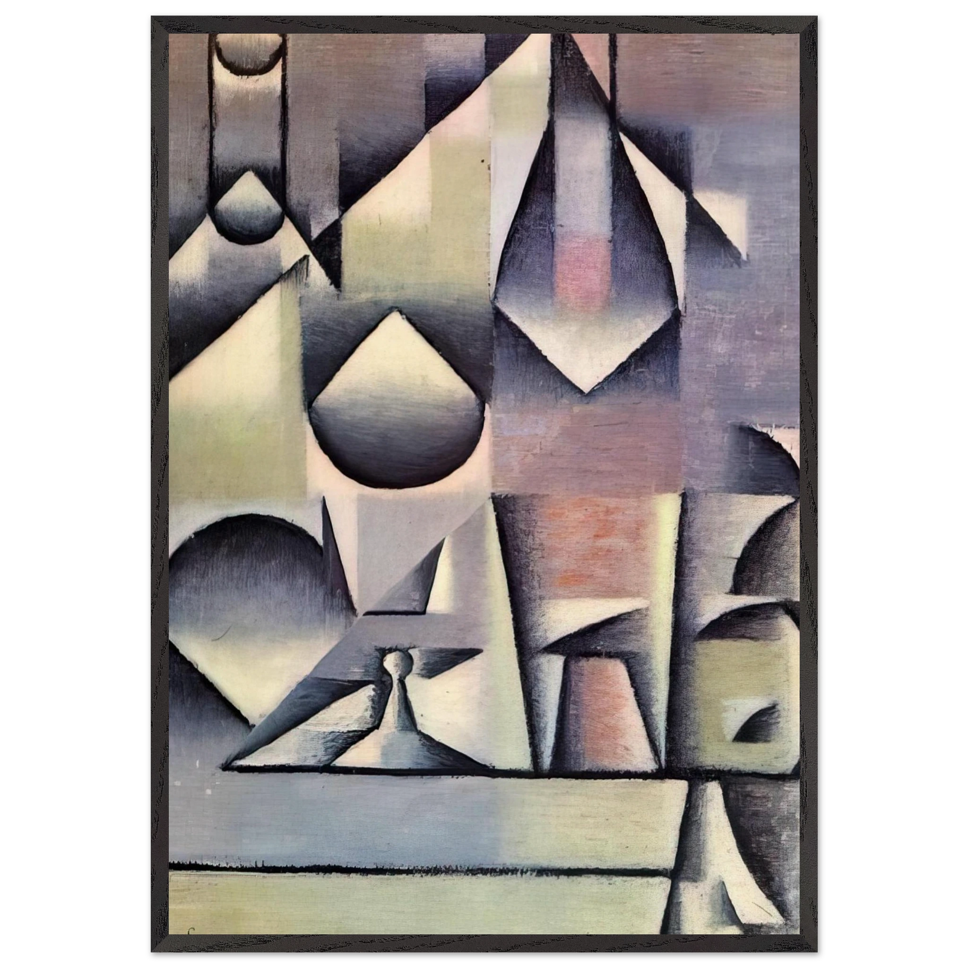 BOTTLE AND PITCHER - Juan Gris Framed Art Print – Black Wooden Frame - Default Title - -Framed Art Print