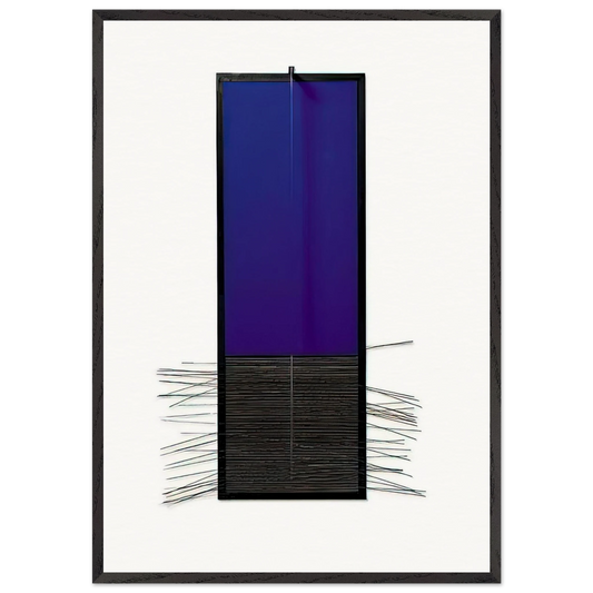 BLEU VERTICAL - Jesus Rafael Soto Framed Art Print – Black Wooden Frame - Default Title - -Framed Art Print