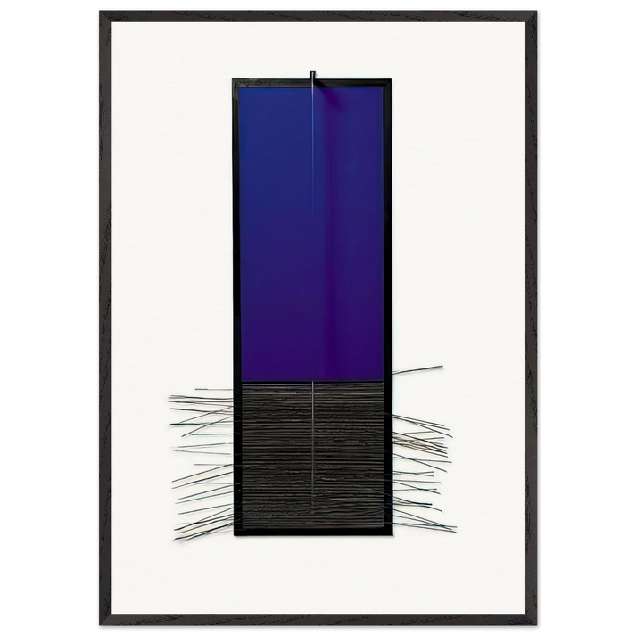 BLEU VERTICAL - Jesus Rafael Soto 70x100 cm / 28x40 inches Framed Art Print – Black Wooden Frame