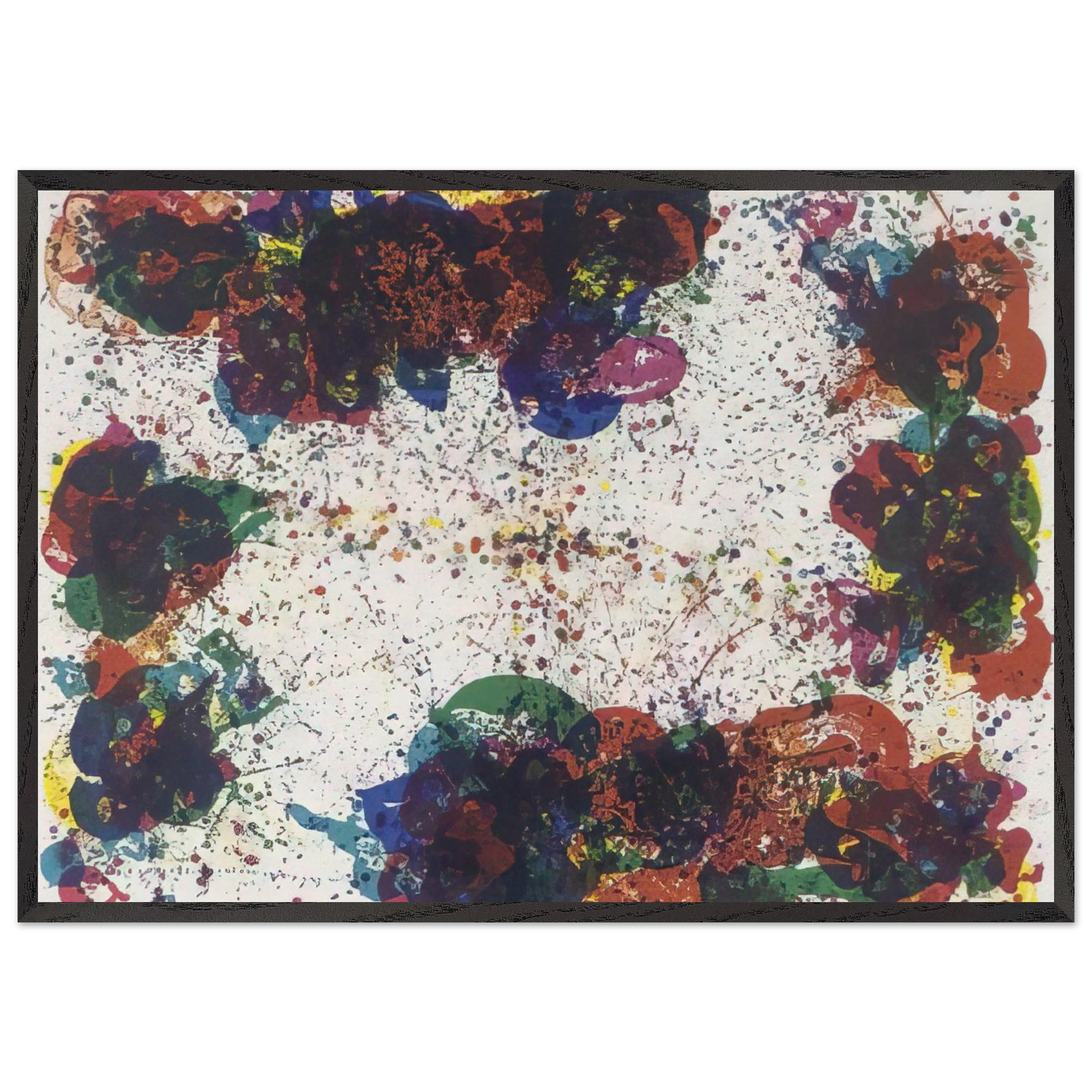 Coral Lyre Nine - Sam Francis Framed Art Print – Black Wooden Frame - Default Title - -Framed Art Print